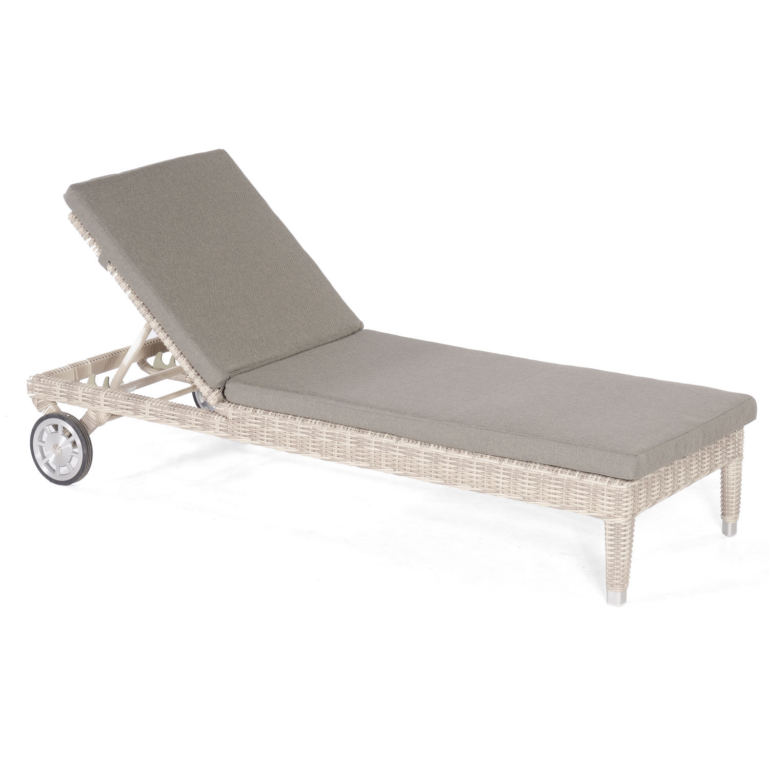 Sonnenpartner Caicos Sonnenliege mit Auflage Aluminium mit Polyrattan white-coral