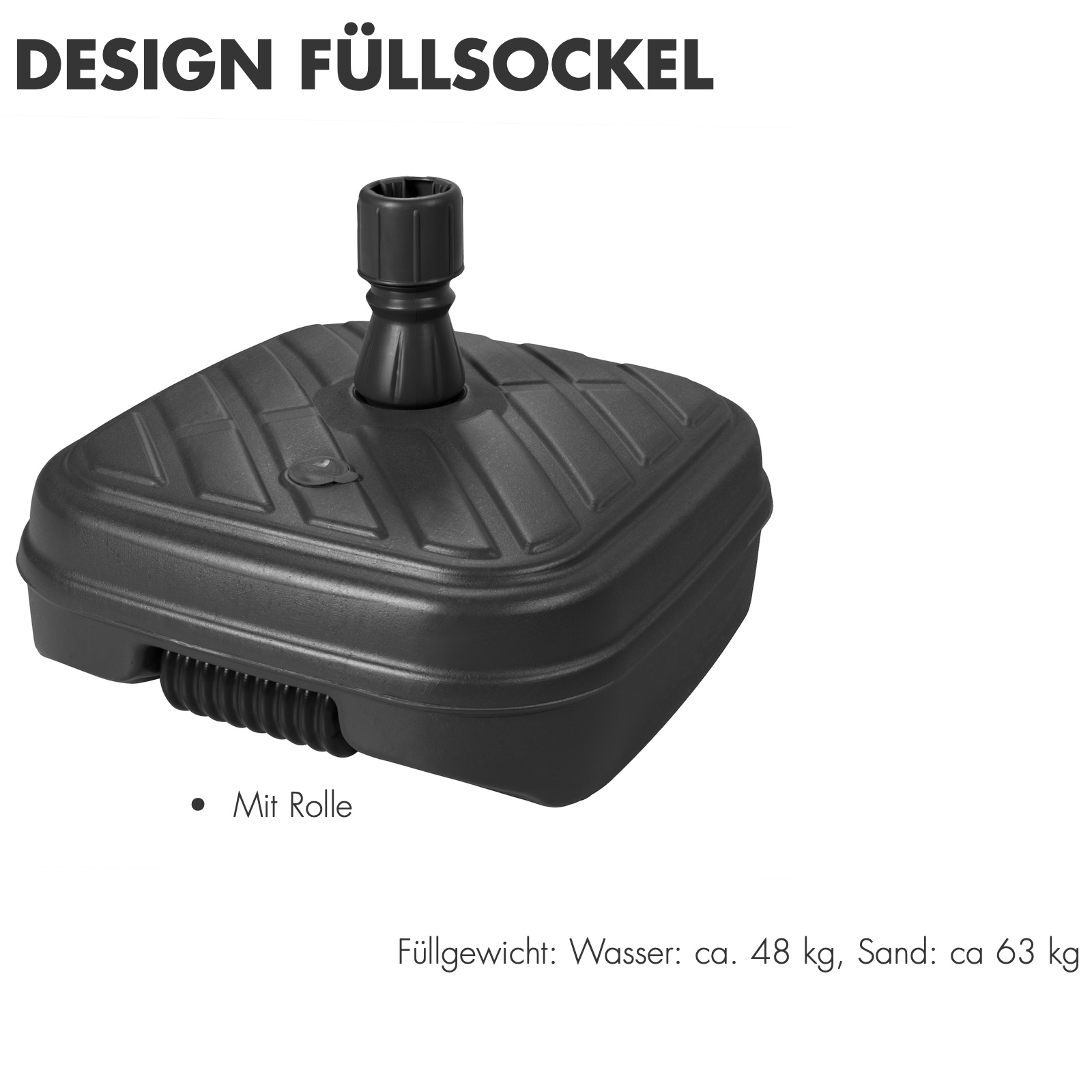 85496 Doppler Schirmständer Füllsockel 50 L eckig 56 x 56 x 23 cm befüllbar 85496