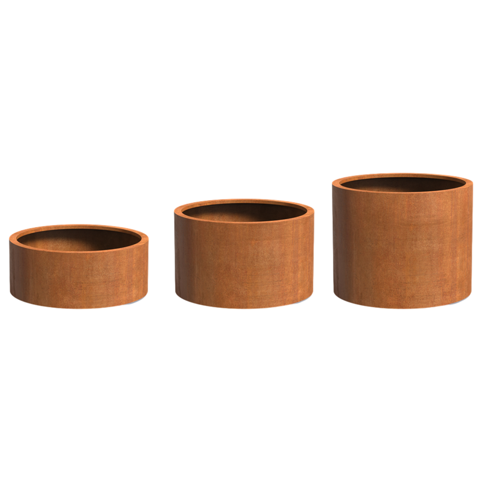 Adezz Circum mit Rollen Pflanzgefäß aus Corten-Stahl Pflanzkübel Blumentopf