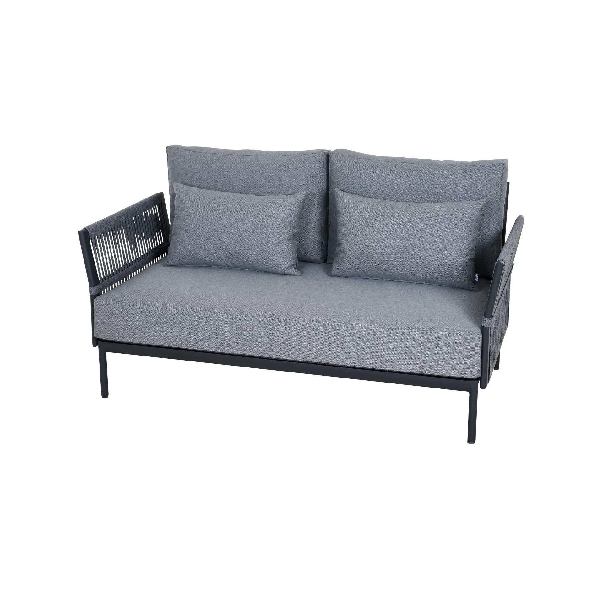 Siena Garden Rock Lounge Sessel - Aluminiumgestell/Textilbezug, schwarz-hellgrau (T52178)