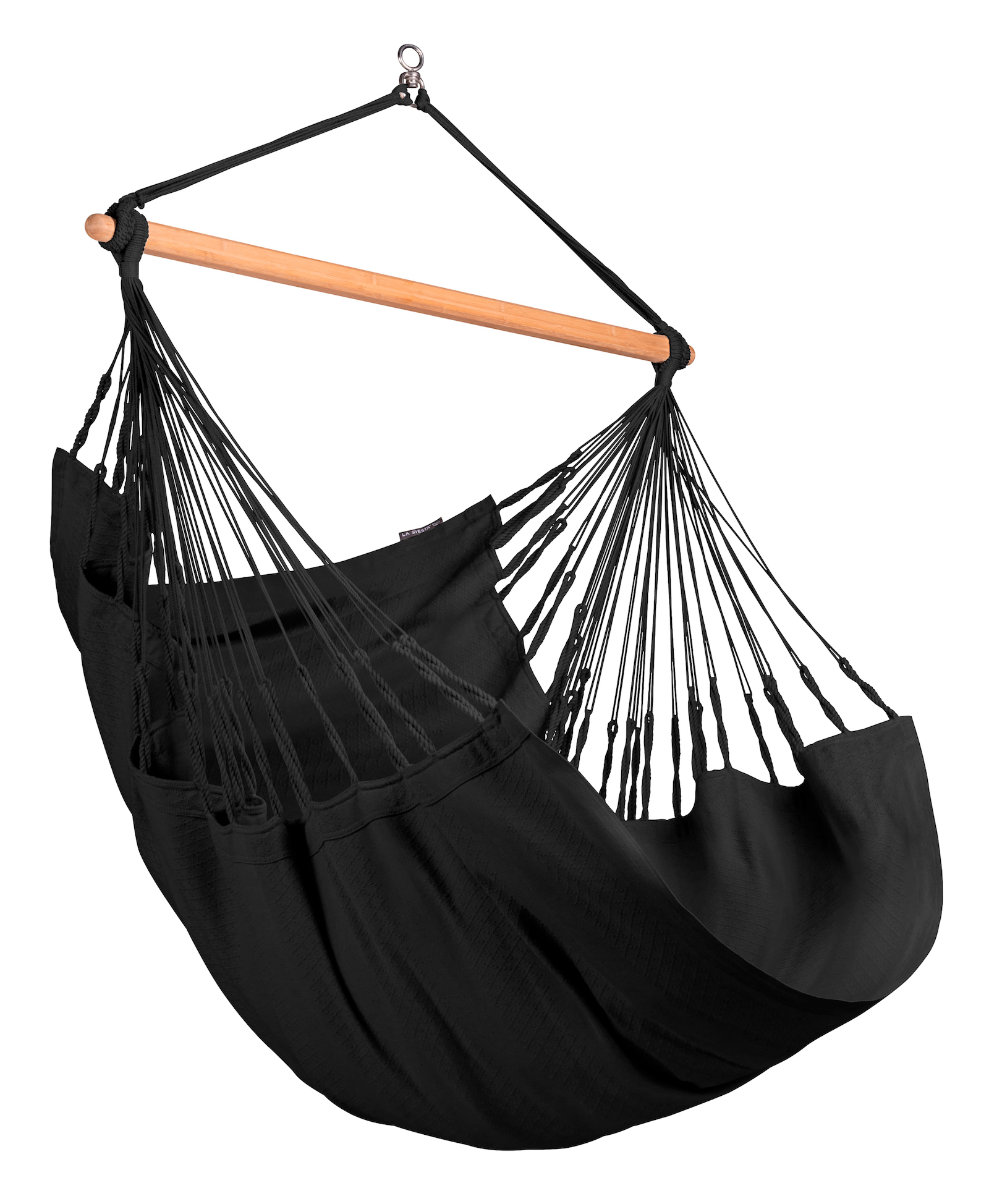 La Siesta Hängesessel HABANA Comfort onyx schwarz Lounger aus Bio-Baumwolle Hängematte Hängestuhl
