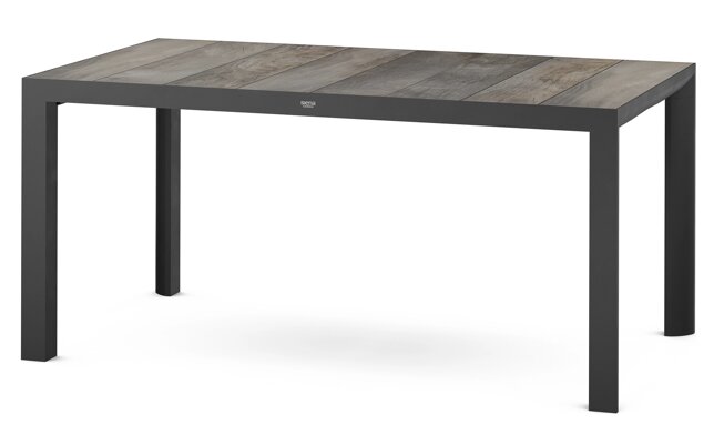 Siena Garden Silva Dining Tisch 160x90 cm – Aluminium (matt anthrazit) & Keramikplatte (washed grey)