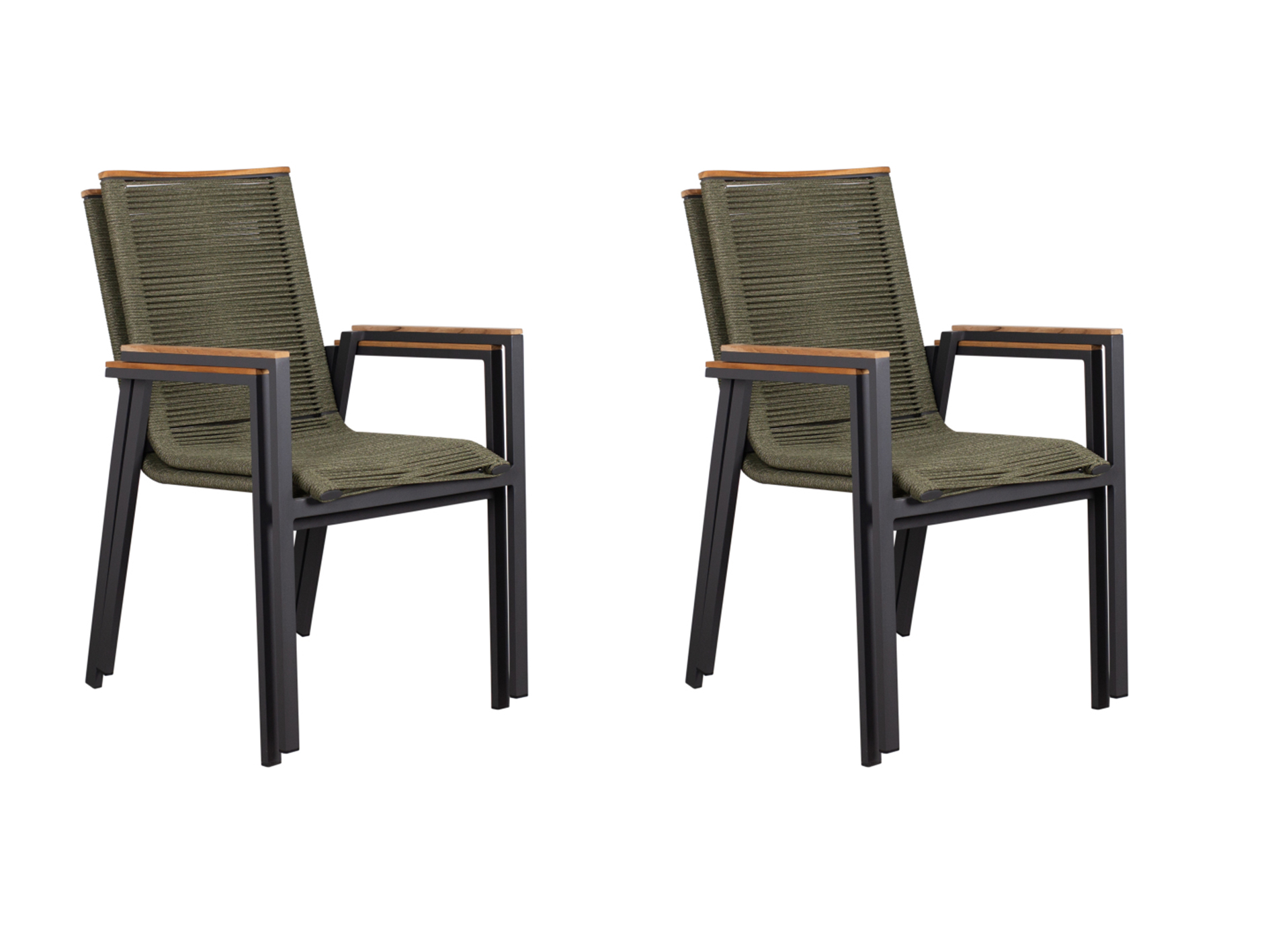 deVries 4x Montana Diningstapelsessel Rope grün 4 Stück