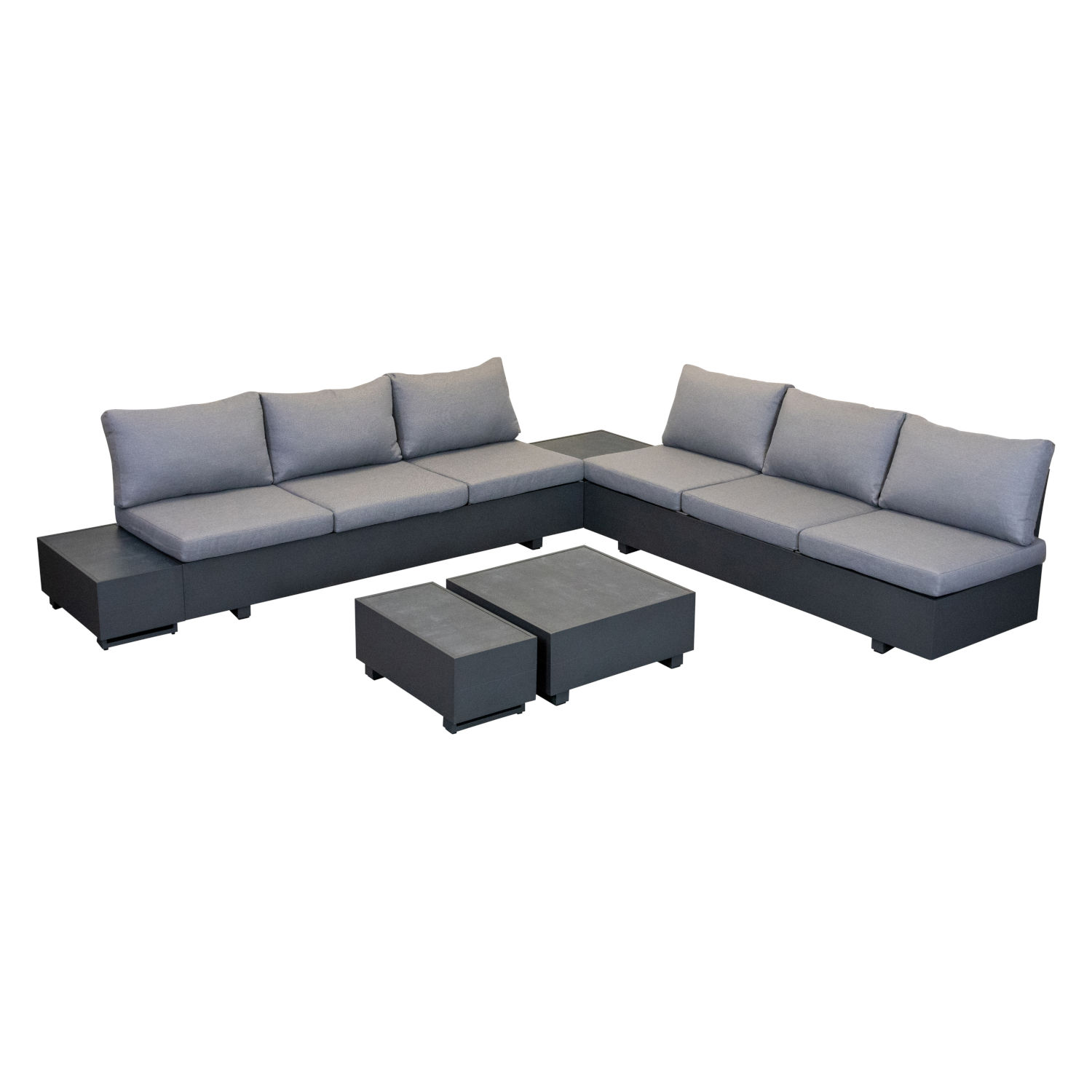 Inko 6-teilige Eck-Lounge-Sitzgruppe Pasadena Aluminium anthrazit mit 4 Tischen Loungegruppe Inko 6-teilige Eck-Lounge-Sitzgruppe Pasadena Aluminium anthrazit mit 4 Tischen Loungegruppe