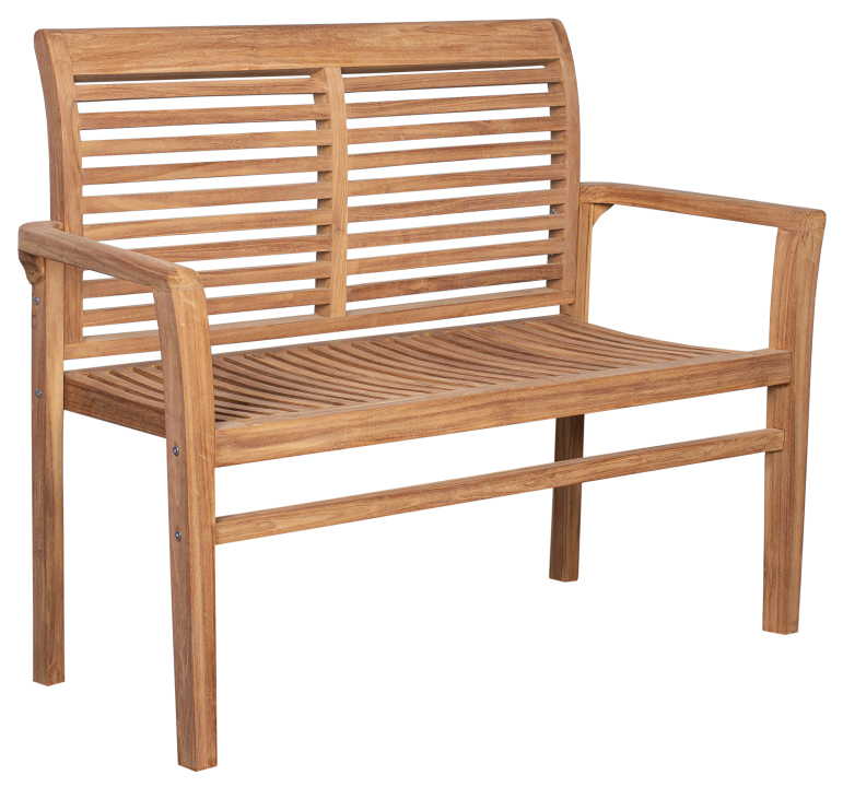 deVries Stapelbank "WOODIE-LAMELLE" aus Teakholz zerlegt Größe: 120x52x92 cm