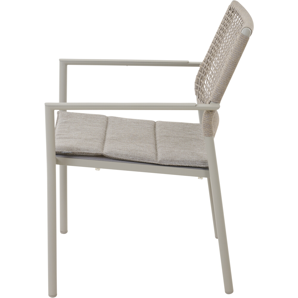 Siena Garden Kent Stapelsessel matt seidengrau/taupe grau Rope