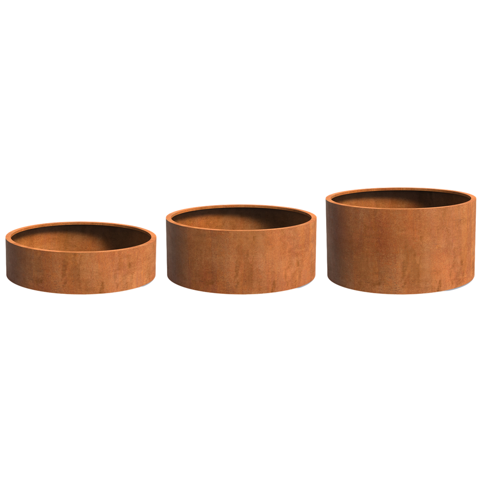 Adezz Circum mit Boden Pflanzgefäß aus Corten-Stahl Pflanzkübel Blumentopf