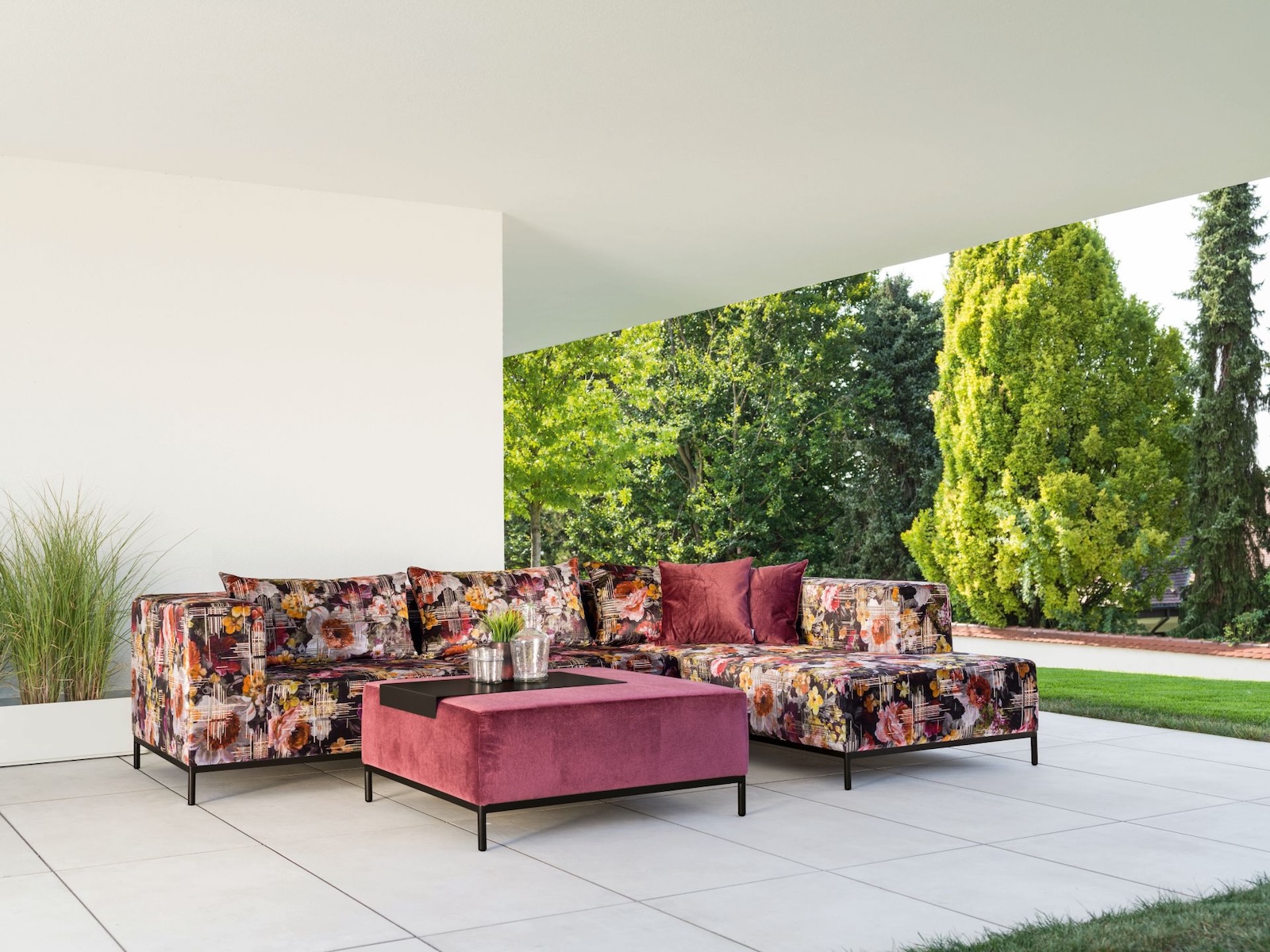 Stern Taavi Lounge-Set Sitzgruppe Garten-Lounge Aluminium schwarz matt Flower