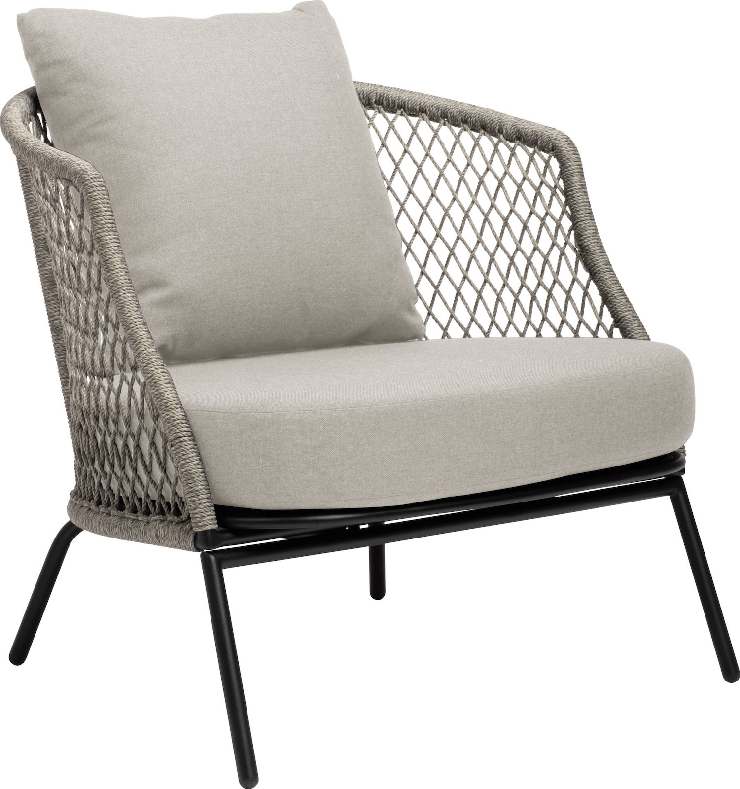 Stern Odea Lounge-Set 5-teilig Greige/Granitgrau Lounge-Bank Lounge-Sessel Tisch Hocker