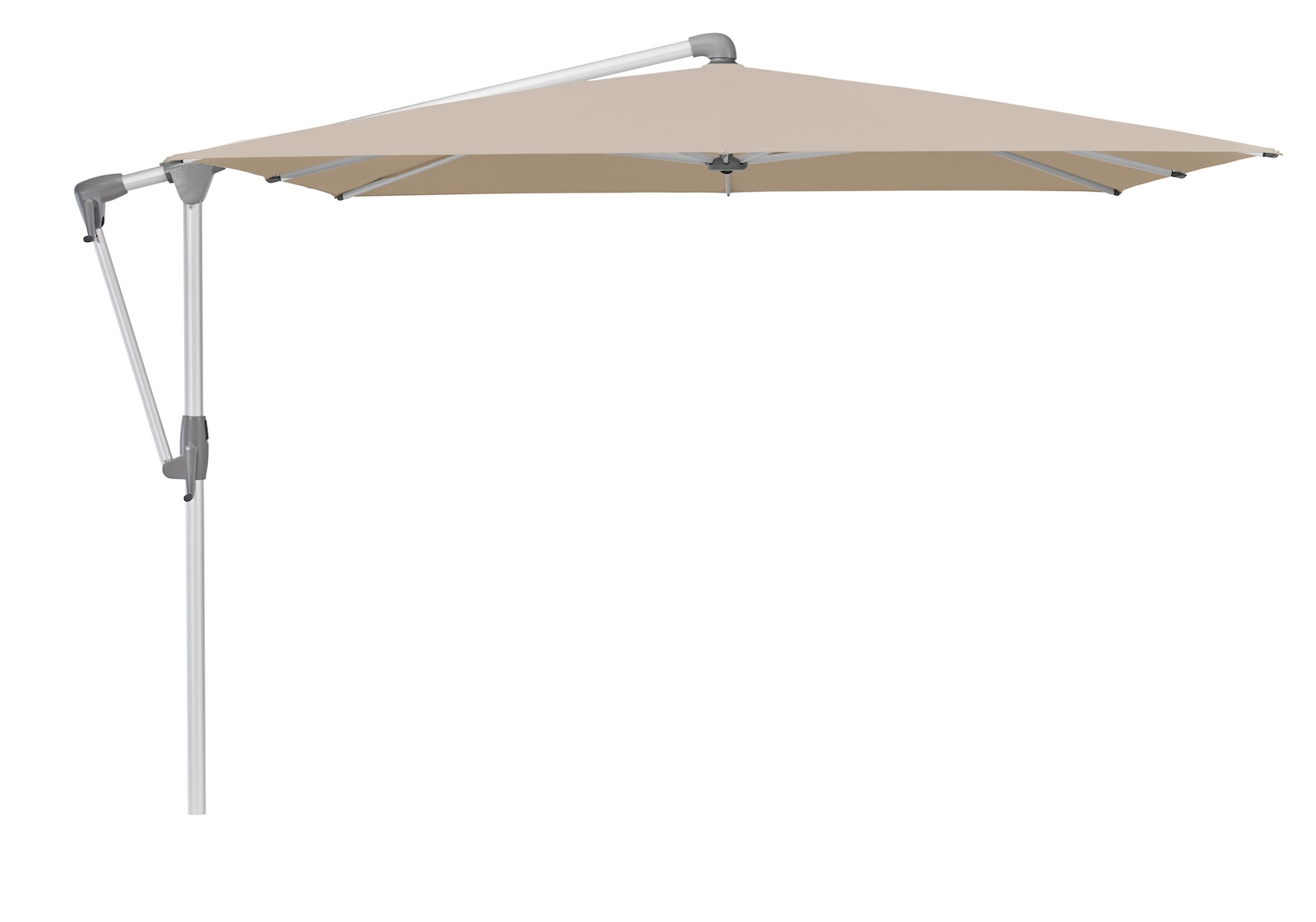 GLATZ Sonnenschirm SUNWING® CASA quadratisch 270 x 270 cm Gestell natureloxiert Farbe 803 Linen Ampelschirm