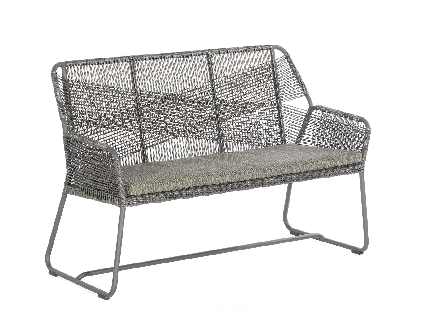 Sonnenpartner Observer 2-Sitzer Gartenbank Alu/PE-Geflecht inkl. Sitzkissen