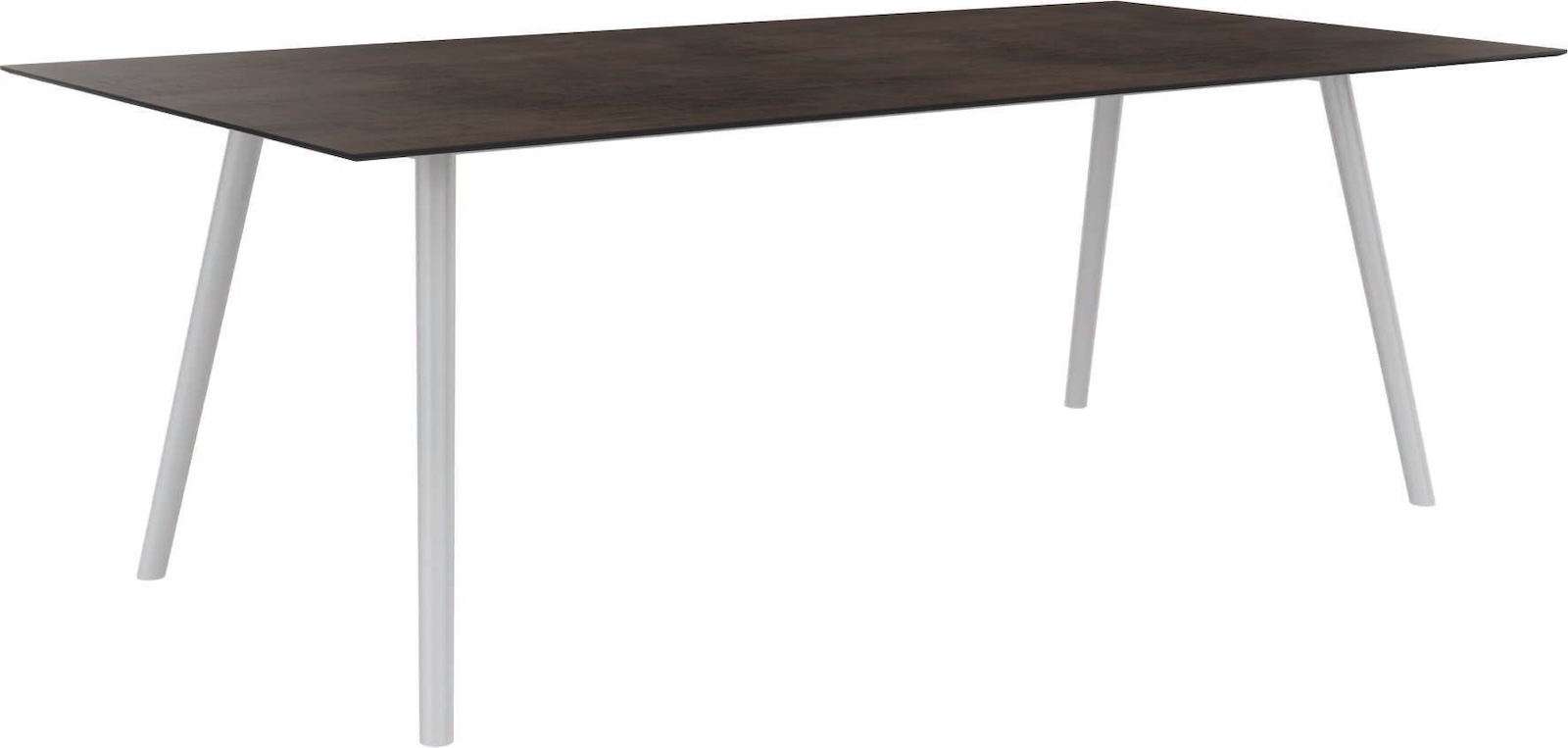 Stern Interno Dining-Tisch Gartentisch 220x100 cm Rundrohr Aluminium weiß