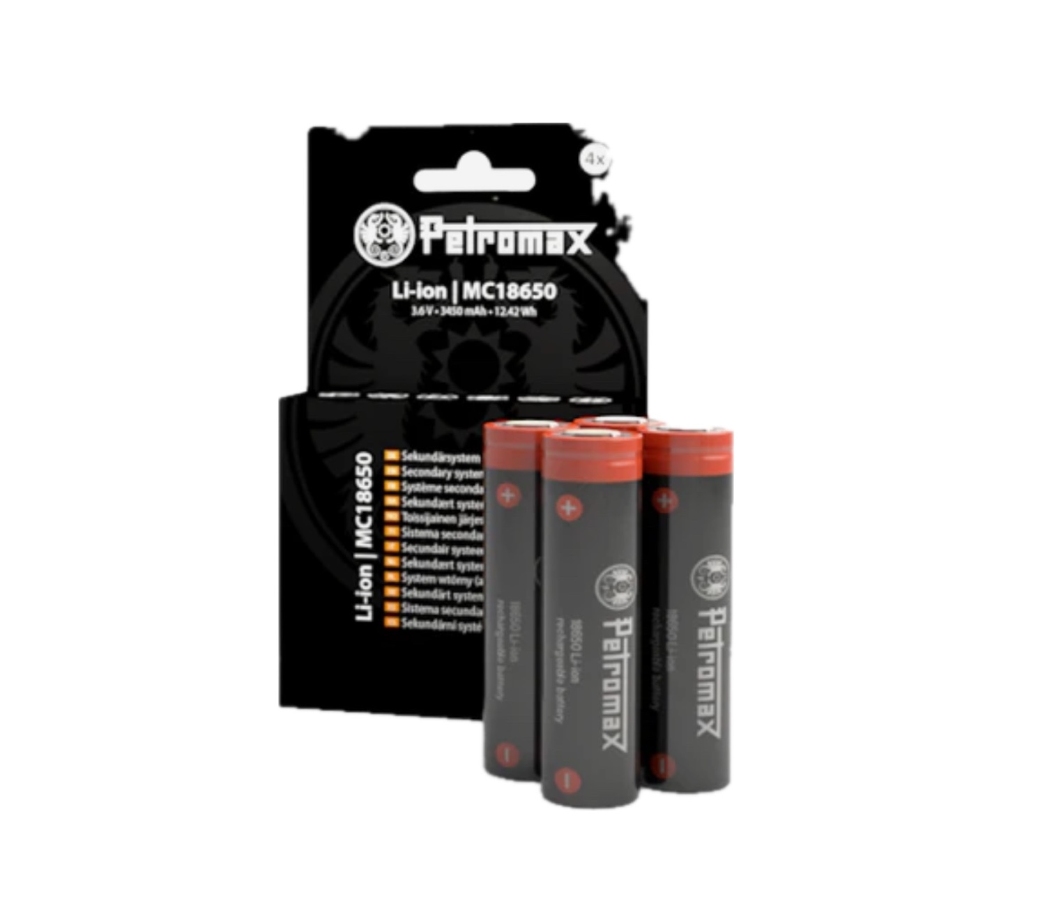 Petromax Akku 18650 4x Pack - 13.800 mAh für LM500 LED Laterne PX-LM500-Black