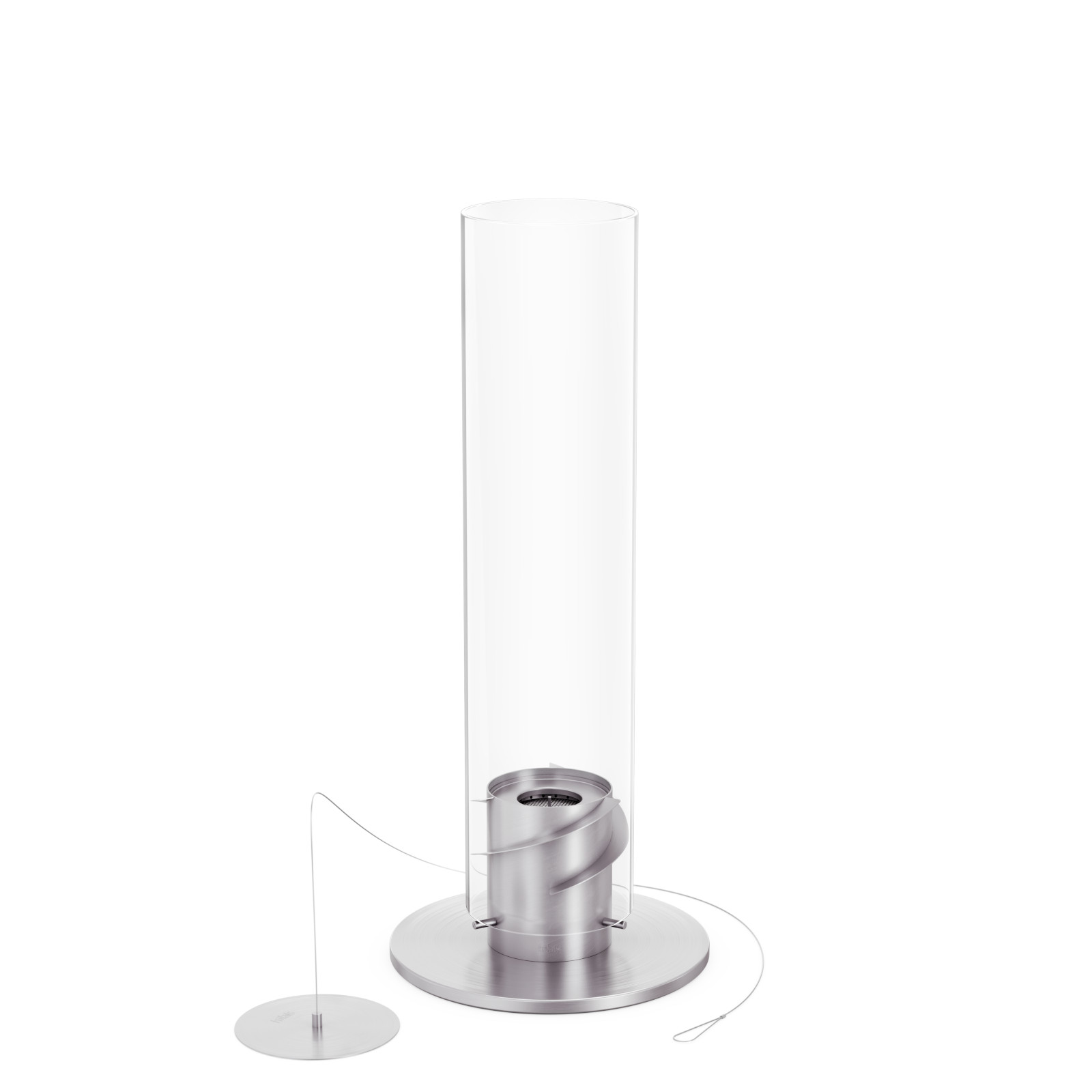 höfats Tischfeuer SPIN 1200 silber Windlicht Gartenfackel Edelstahl/Glas Ø23/12 cm