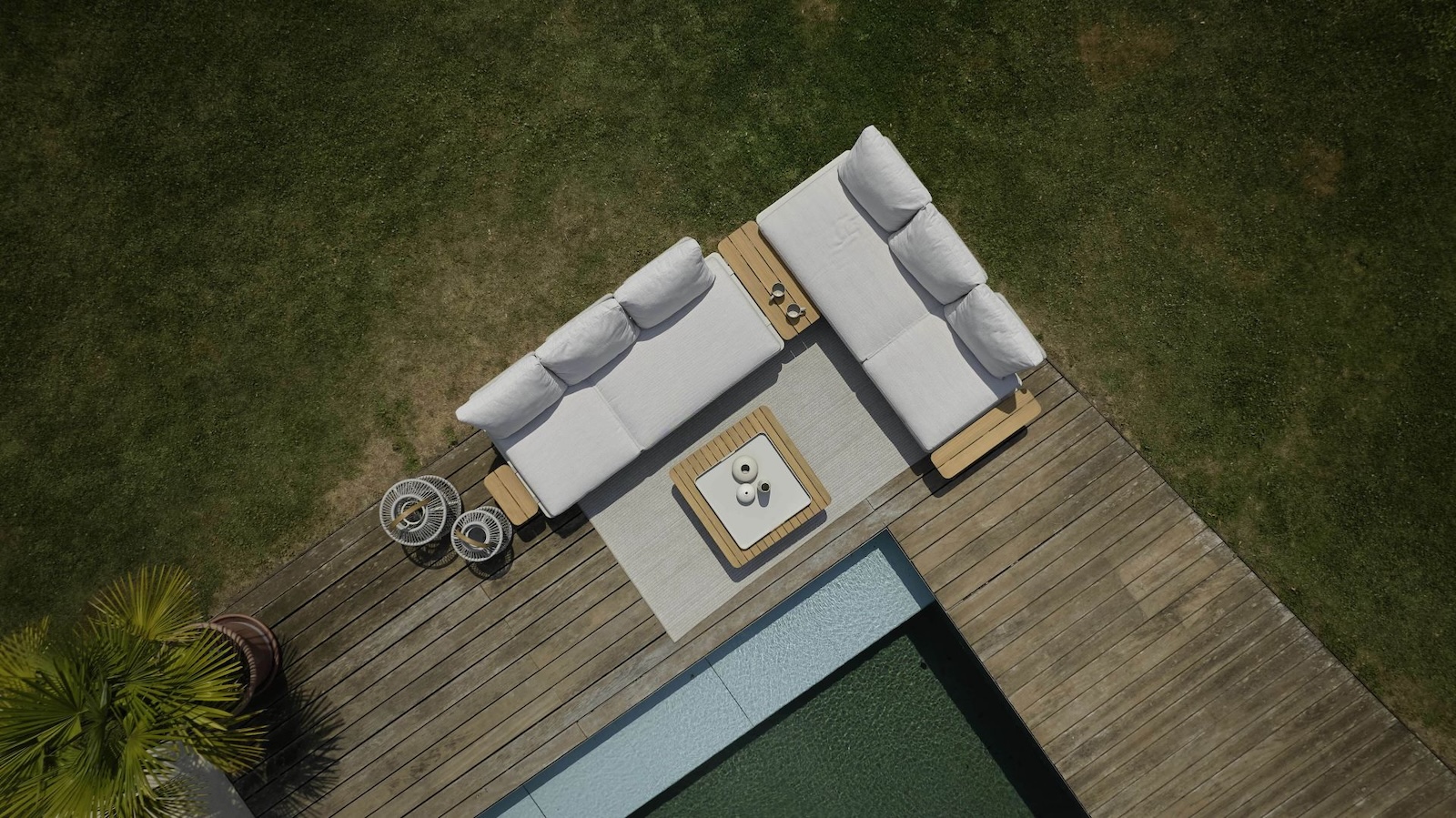 Stern Enya Lounge-Set 7-teilig Greige/Granitgrau Lounge-Bank Lounge-Tisch Eckmodul Mittelelement