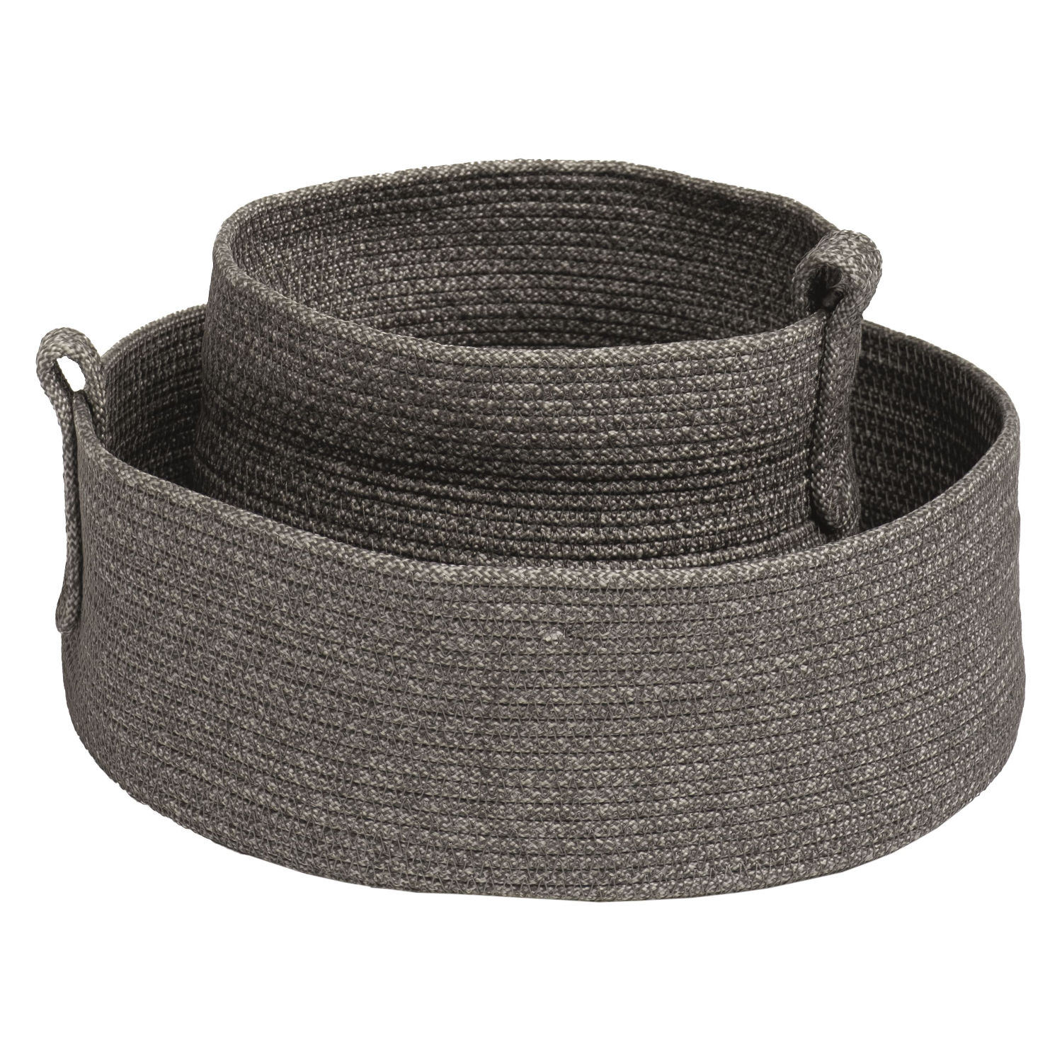 Stern 2er-Set Dekokörbe Ø 20x13 cm und Ø 30x10 cm Synthetikfaser Rope hellgrau Korb Stern 2er-Set Dekokörbe Ø 20x13 cm und Ø 30x10 cm Synthetikfaser Rope hellgrau Korb