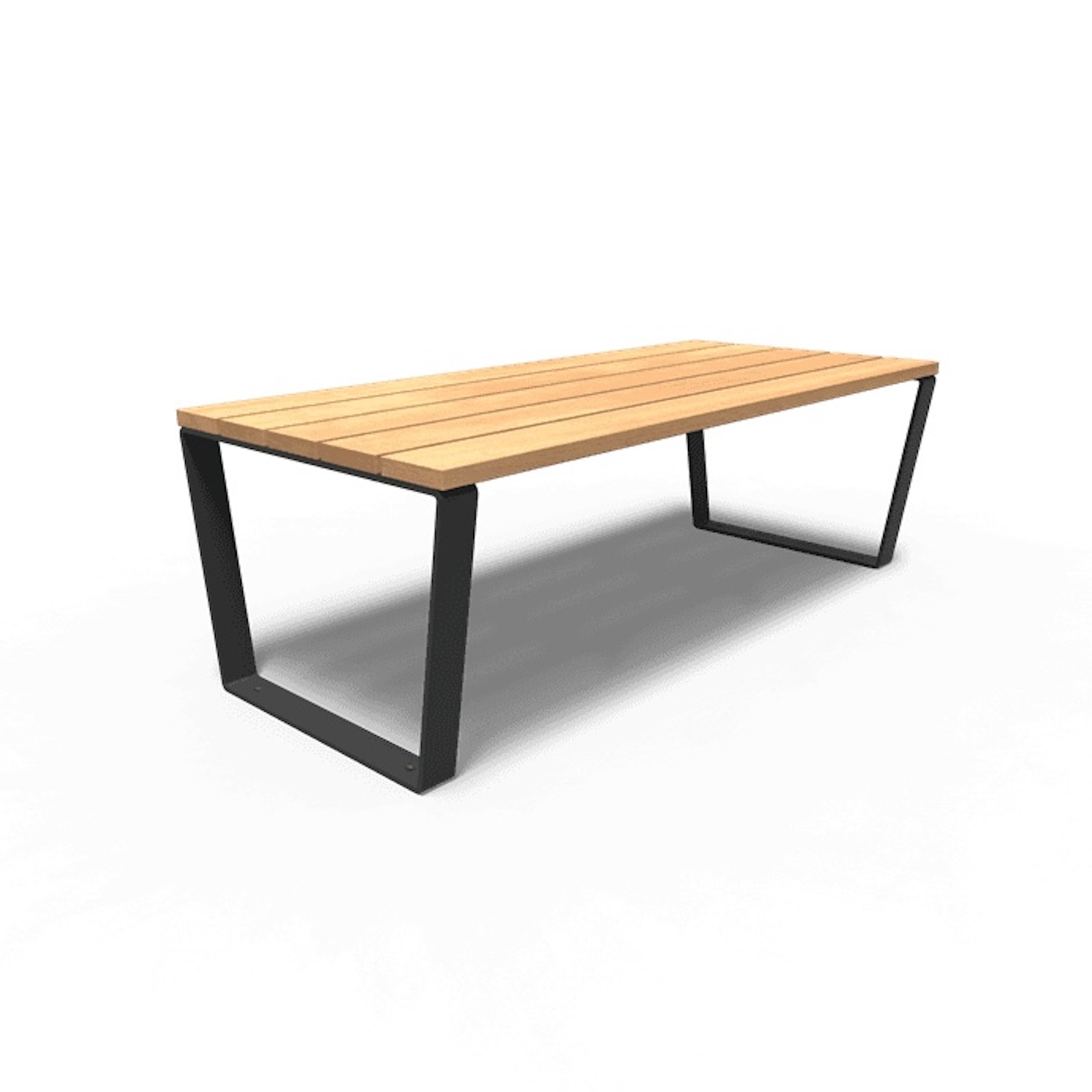 Adezz Gartentisch Serie MIO 230 x 100 x 76 cm Tischplatte Hartholz Garapa Rahmen Stahl schwarzgrau