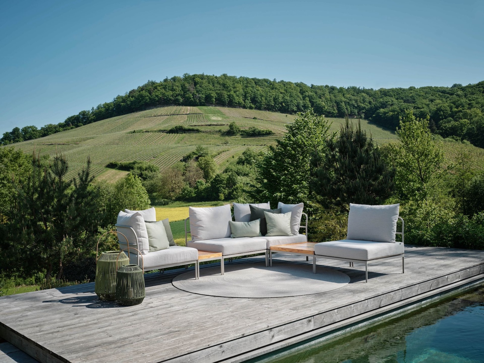 Stern Coco Lounge-Eckelement Lounge-Bank Lounge-Sofa Gartensofa greige/vanilla