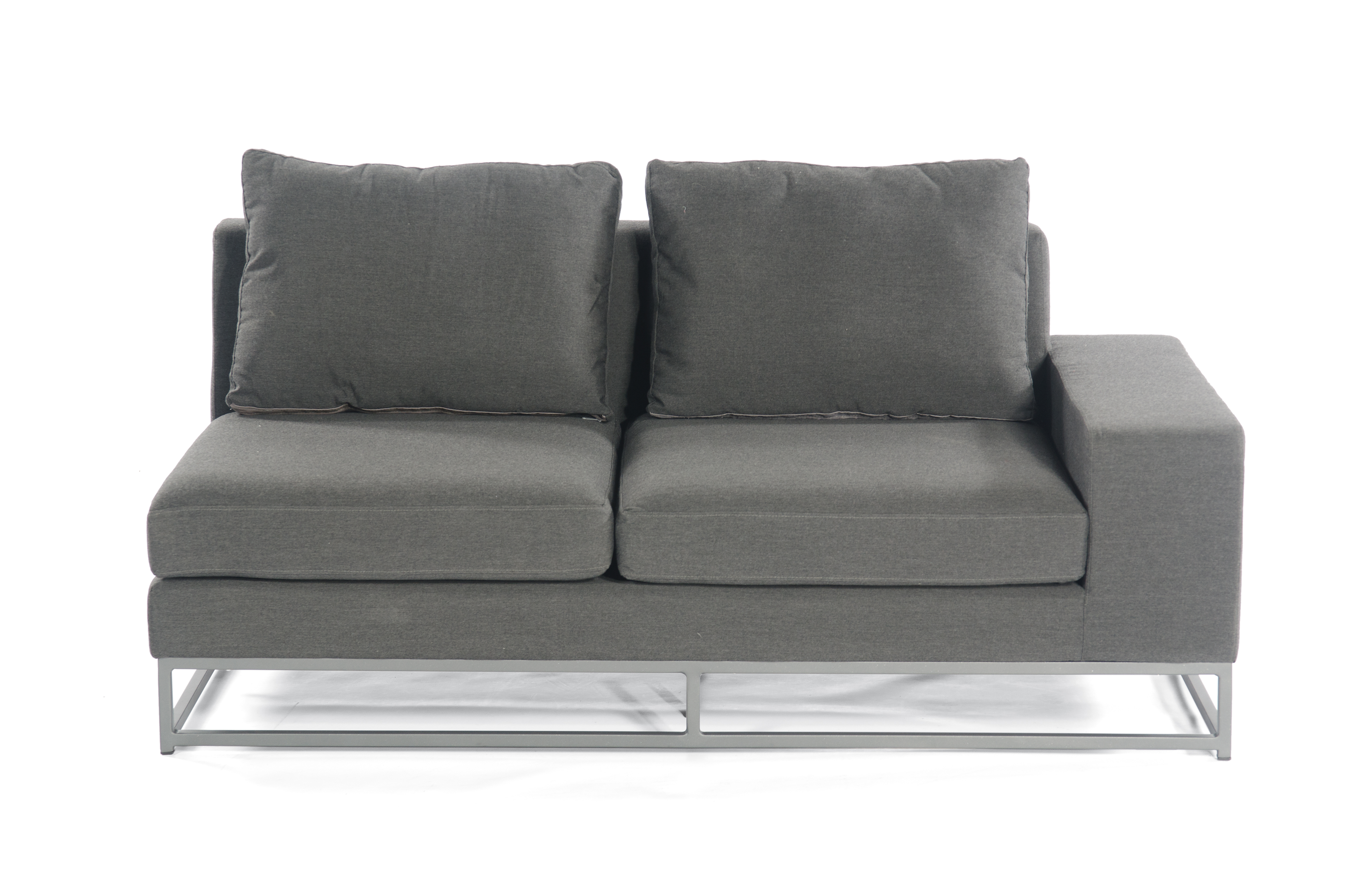 Sonnenpartner 2-Sitzer Lounge-Eckmodul rechts Unique Aluminium mit Kissen flanell Loungesofa Sunbrella
