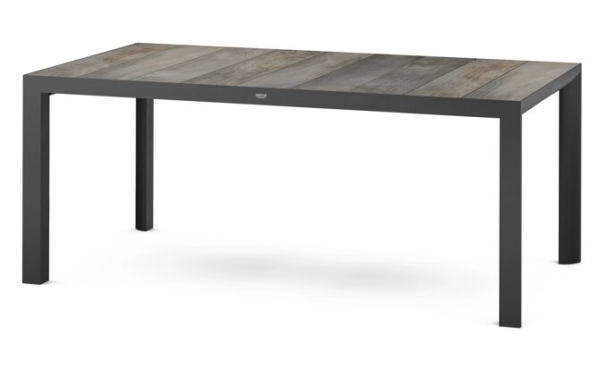 Siena Garden Silva Dining Tisch 180x100 cm – Aluminium (matt anthrazit) & Keramikplatte (washed grey)