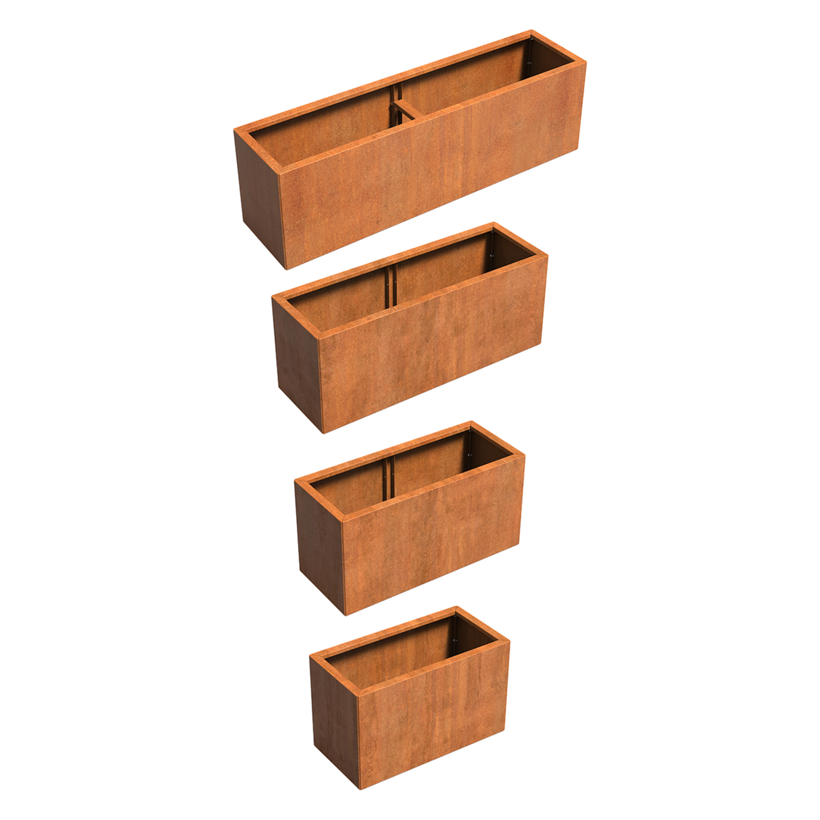 Adezz Carrez Connect ohne Boden aus Corten-Stahl Pflanzgefäß Pflanzkübel