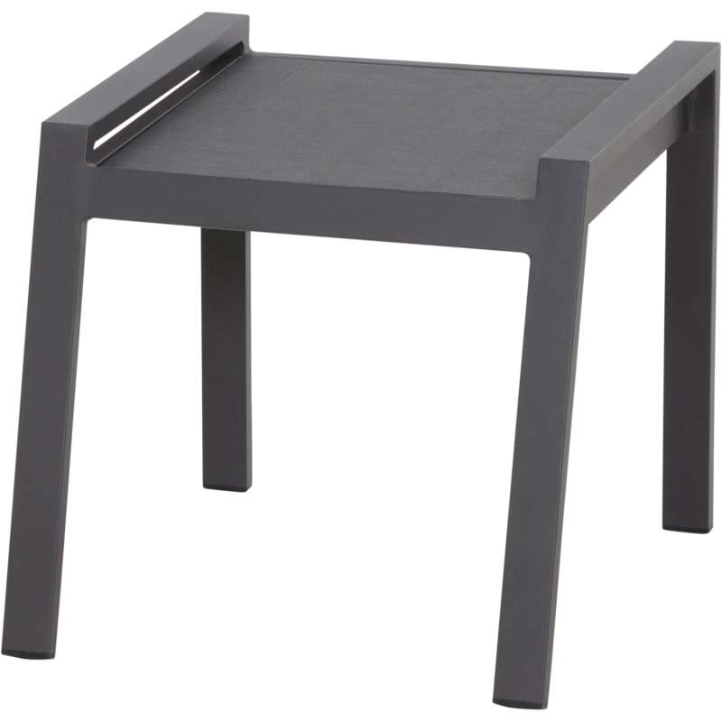 Siena Garden Savona Hocker – Aluminium & Ranotex in silber-schwarz (L18213)