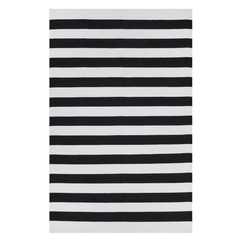 Fab Hab Nantucket Teppich Black&Bright White aus recycelter Baumwolle schwarz/weiß waschbar verschie