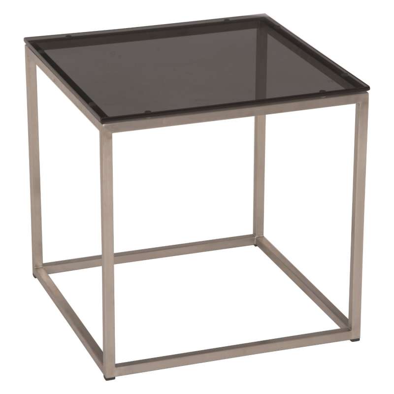 Stern Beistelltisch 45x45 cm Edelstahl/Glas schwarz Tisch Gartentisch