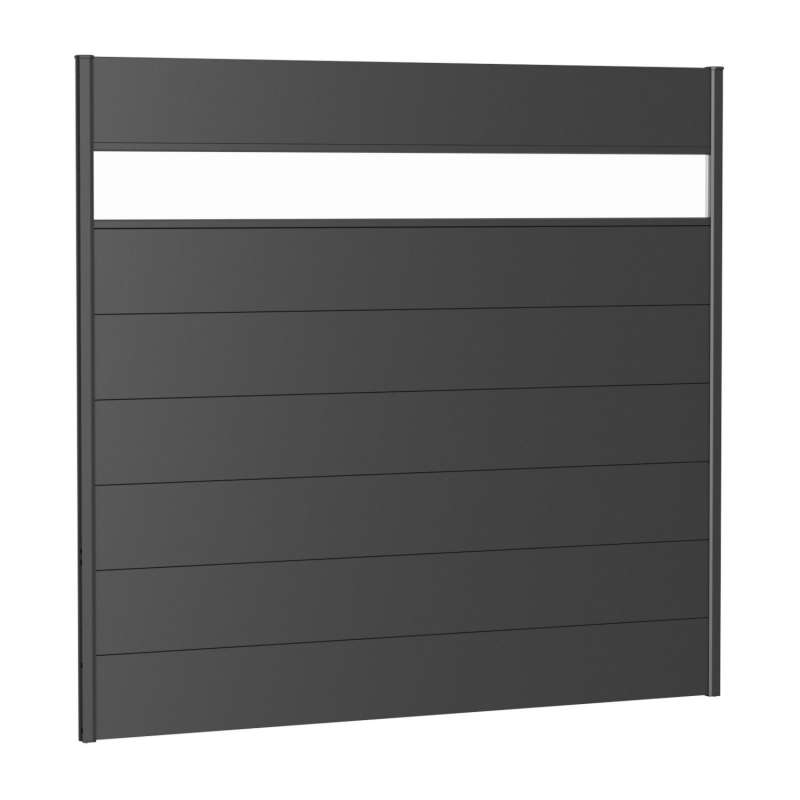 Biohort Sichtschutz Metall/Acrylglas dunkelgrau-metallic Gartenzaun Windschutz