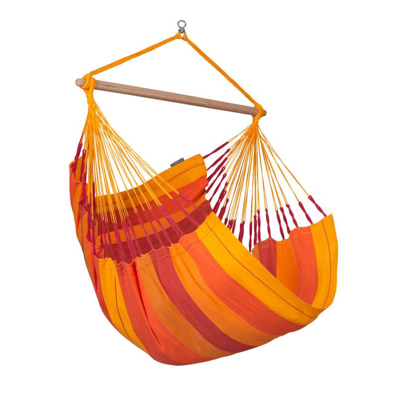 La Siesta Hängesessel HABANA Comfort volcano orange Lounger aus Bio-Baumwolle Hängematte Hängestuhl