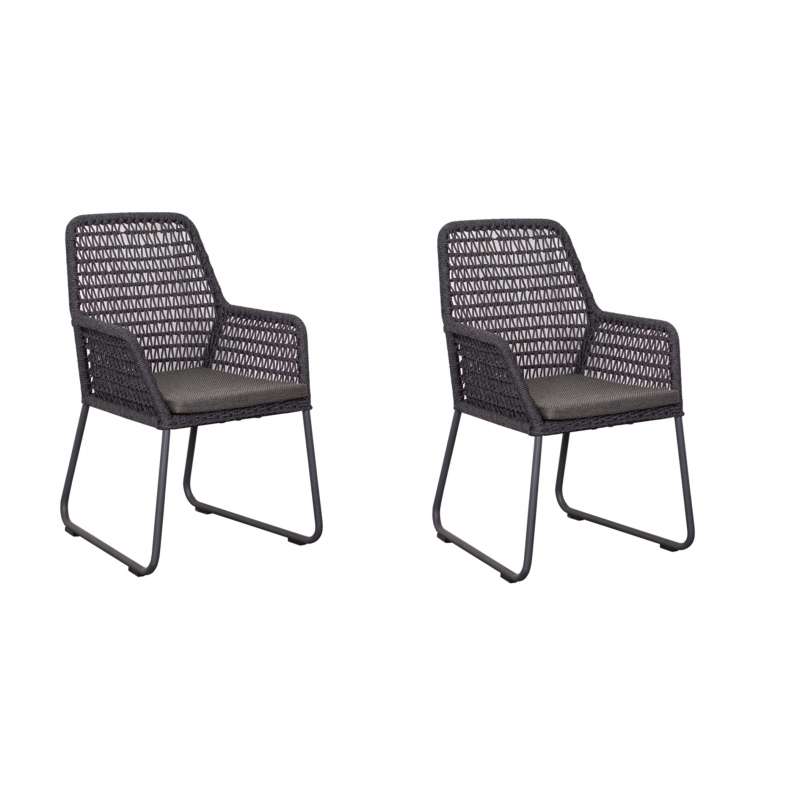deVries 2x Diningsessel "ADORA" 2 Stück, Größe 64 x 64 x 83 cm, dunkelgrau