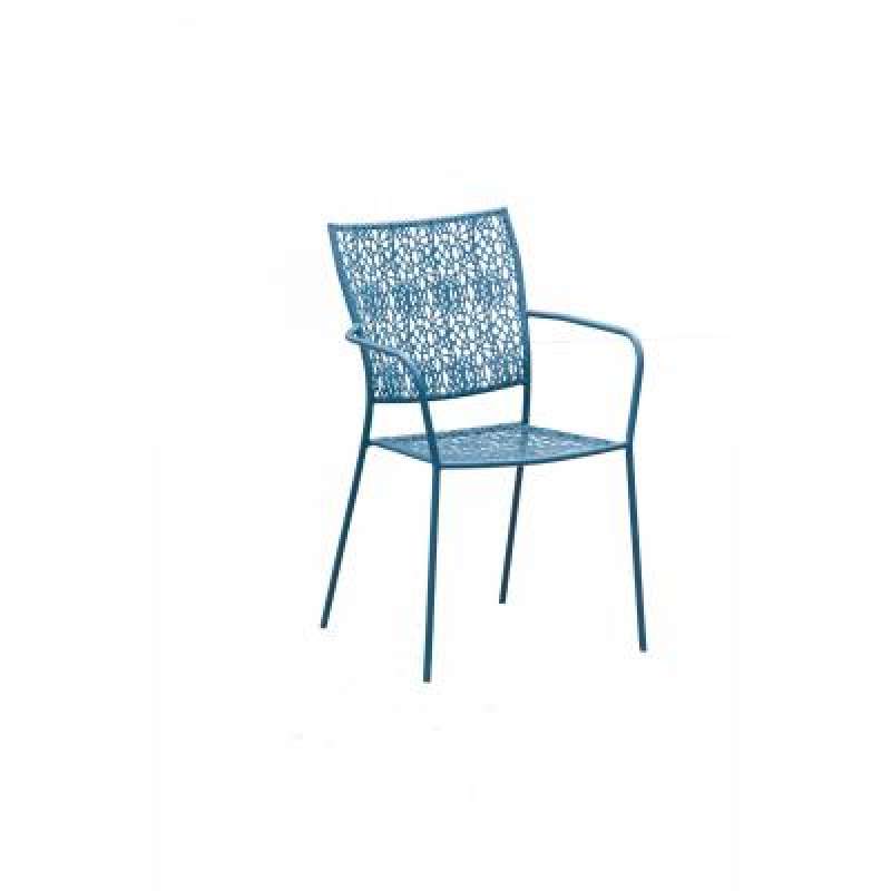 Inko Stapelsessel Fleur Eisen Gartensessel stapelbar Farbe blau TBT 142-B