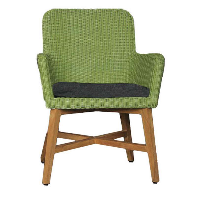 SIT Mobilia Armlehnsessel Ruby Gartenstuhl Ohrensessel Teak geölt grün 30INX21