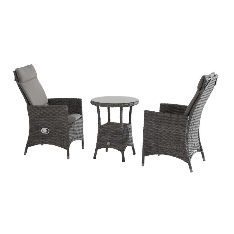 Aqua Saar Balkonset Honeymoon Sitzgruppe 3-teilig SET Loungeset Tisch ø 60 cm
