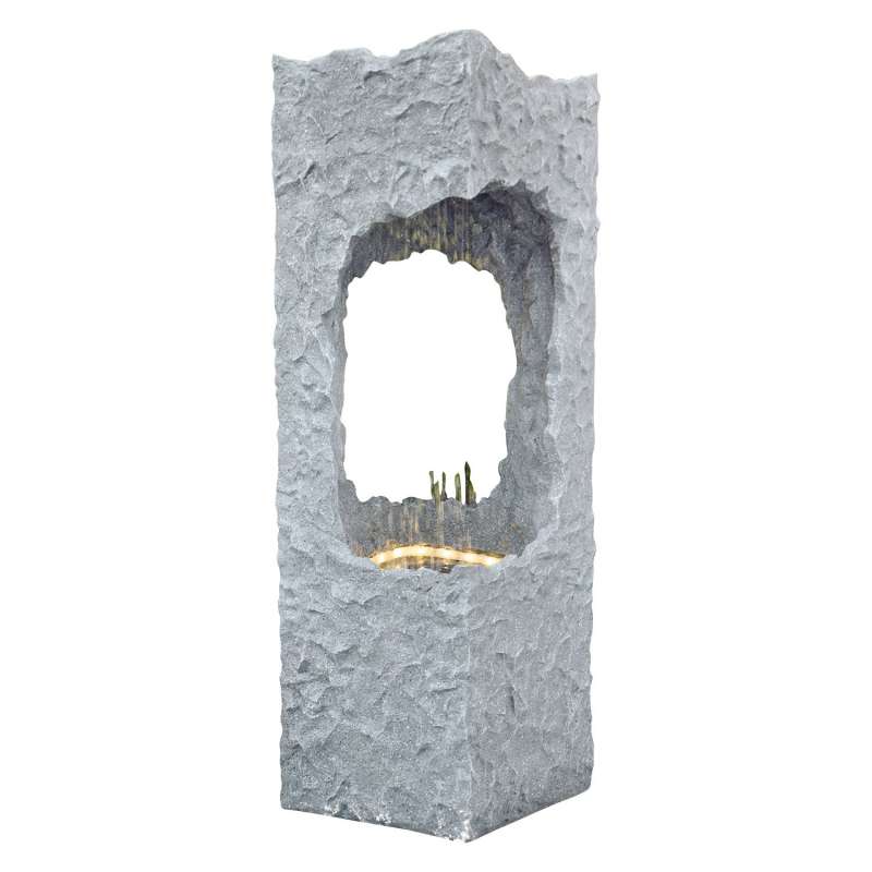 Granimex Corso mit Regenfall Polystone Wassersäule mit Pumpe und LED-Beleuchtung Wasserspiel 88x28x2