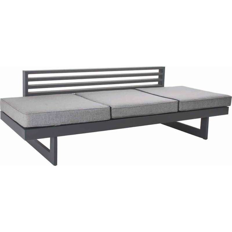 Stern Lounge-Bank New Holly 216 x 80 cm Aluminium anthrazit/Textilen karbon/Kissen seidengrau