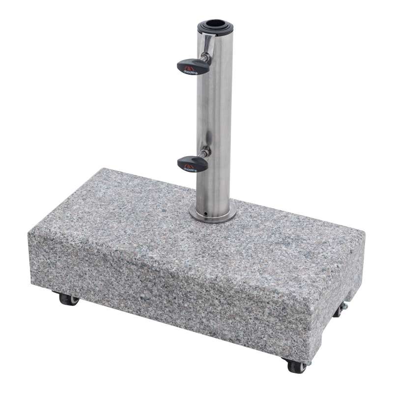 Doppler Granitsockel 25 kg Balkonsockel mit Rollen ø 25 x 48 mm Schirmsockel 85897