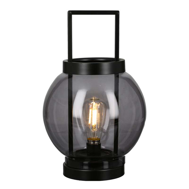 Casablanca Windlicht Laterne Globe klein Metall schwarz Glas Ø 17 cm