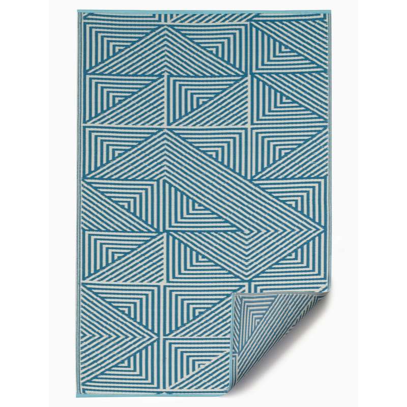 Fab Hab Tokyo Outdoorteppich 240 x 300 cm Teal aus recyceltem Plastik türkis