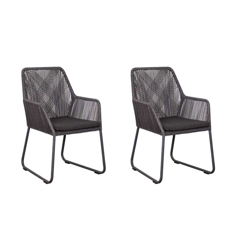deVries 2x Diningsessel "ADORA" 2 Stück, Größe 64 x 64 x 83 cm, anthrazit