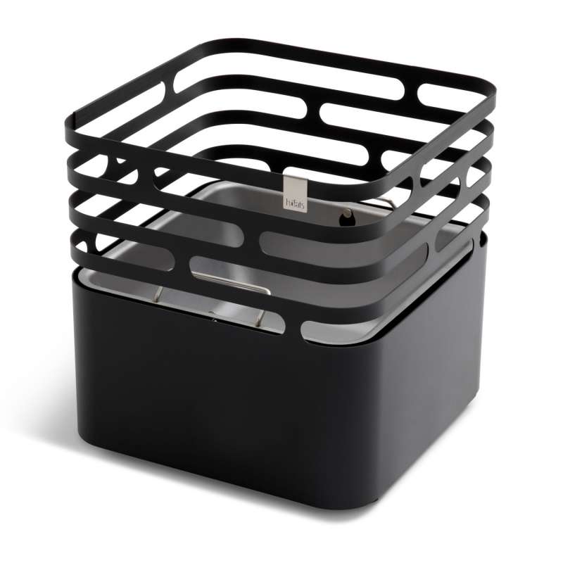 höfats Feuerkorb CUBE Edelstahl schwarz 43x43x44 cm Grill Hocker