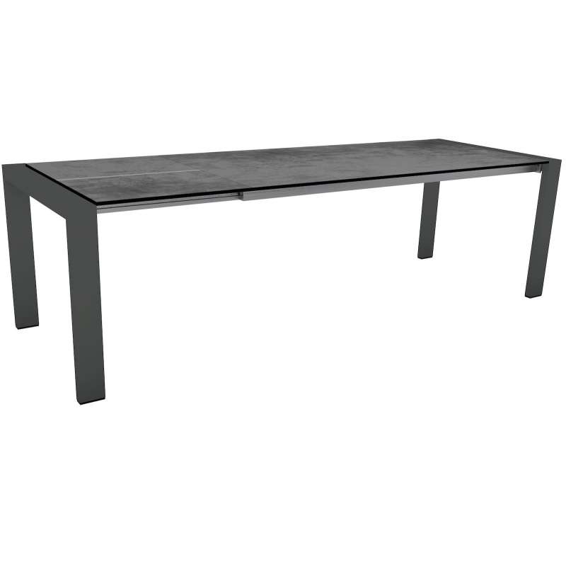 Stern Ausziehtisch Select 200/260x90 Aluminium anthrazit/Silverstar 2.0 Zement Tisch Gartentisch