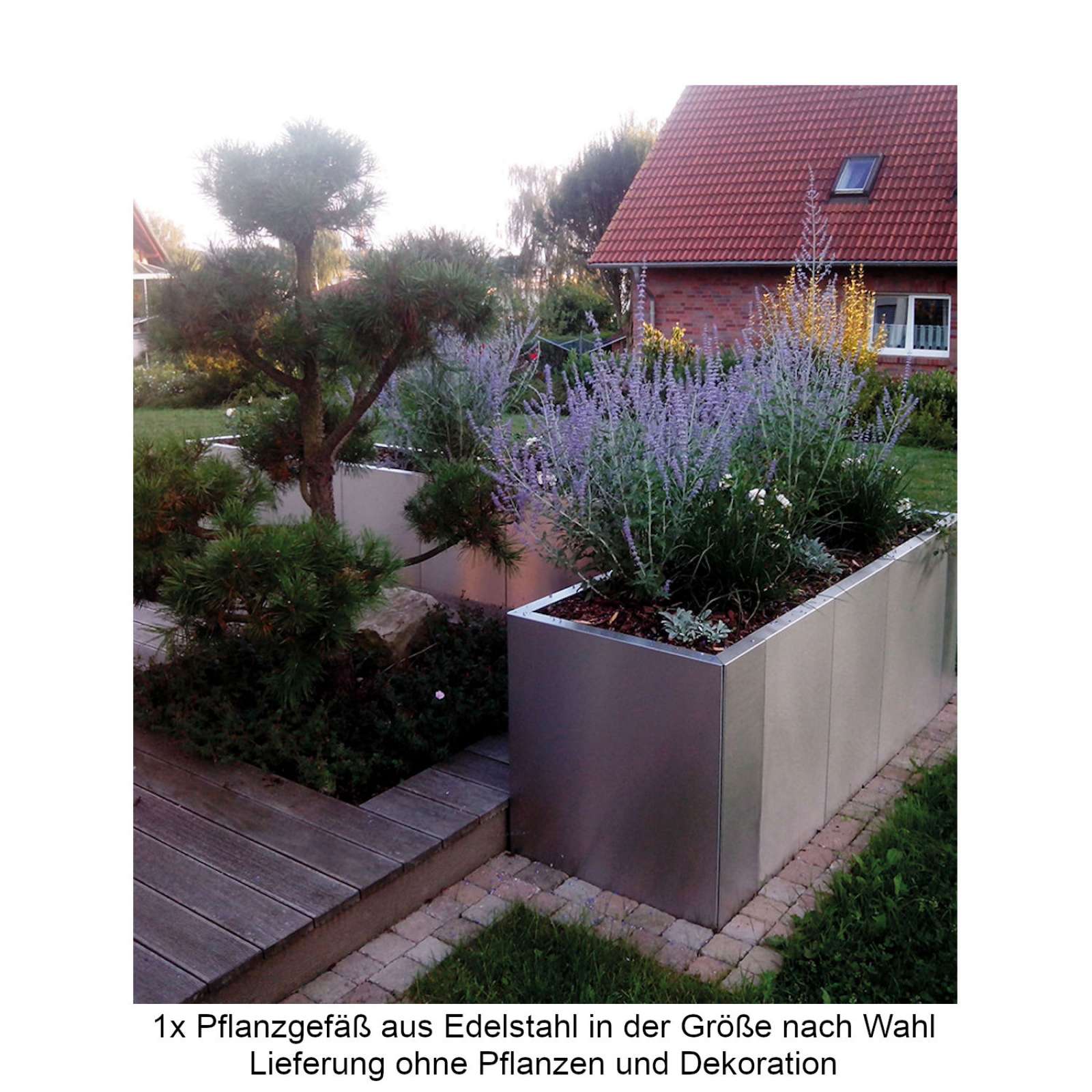 Mecondo Pflanzgefäß CONTURA Edelstahl Blumenkübel mit