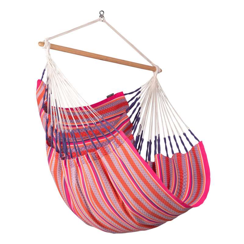 La Siesta Hängesessel HABANA Comfort flamingo pink Lounger aus Bio-Baumwolle Hängematte Hängestuhl