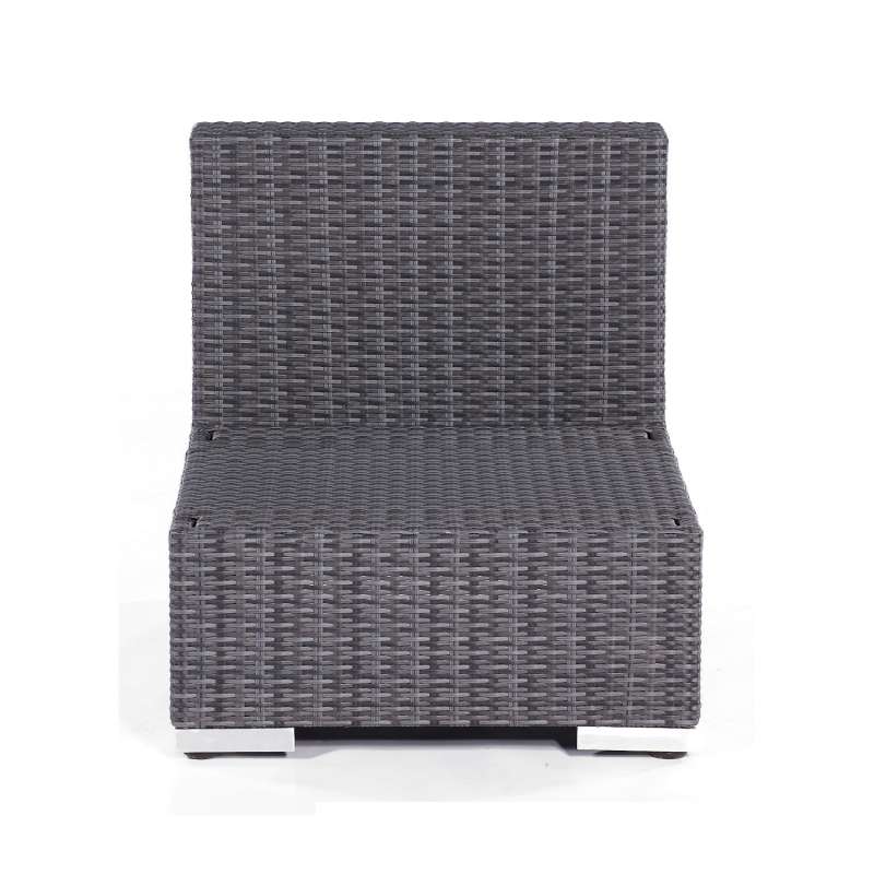 Sonnenpartner Lounge-Mittelmodul Residence Aluminium mit Polyrattan graphit-schwarz inklusive Kissen