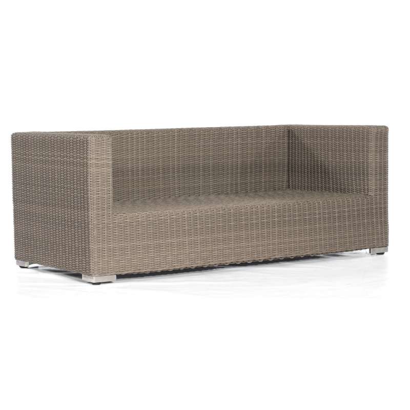 Sonnenpartner 2-Sitzer Lounge-Sofa Residence Aluminium mit Polyrattan stone-grey inklusive Kissen Lo
