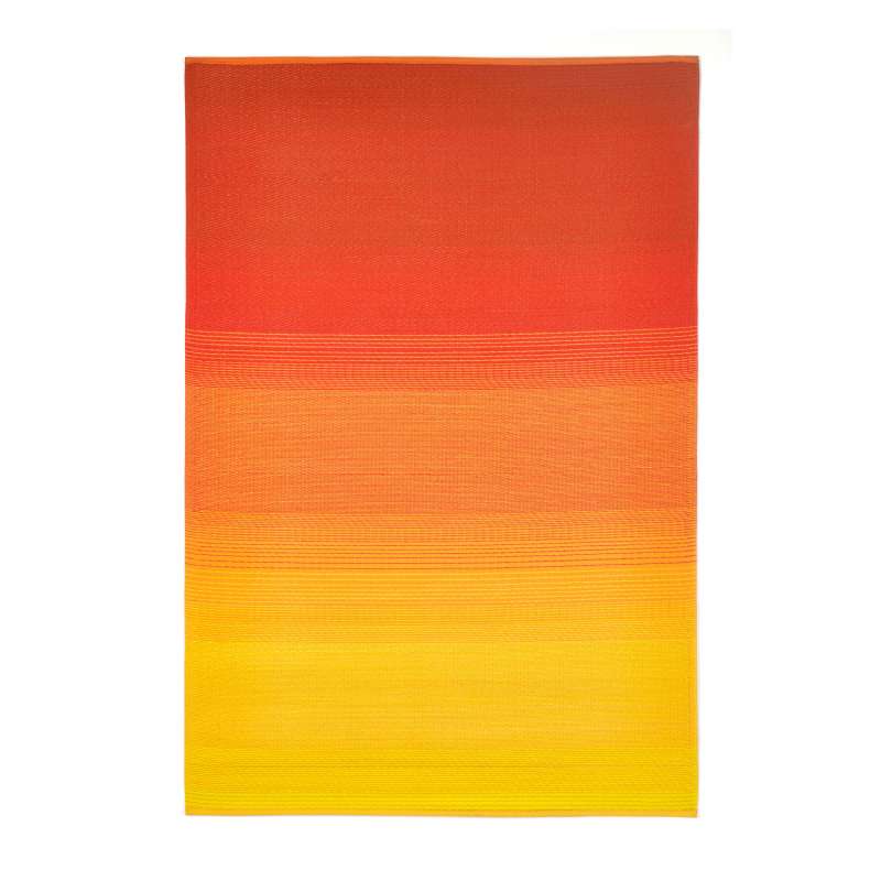 Fab Hab Big Sur Outdoorteppich 240 x 300 cm aus recyceltem Plastik Sunset gelb/orange wetterfest