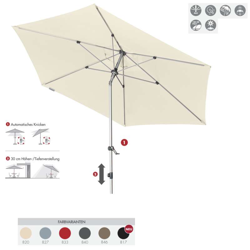 Doppler Expert Auto Tilt ø 320 cm Sonnenschirm 6 Farbvarianten Mittelmastschirm 434441