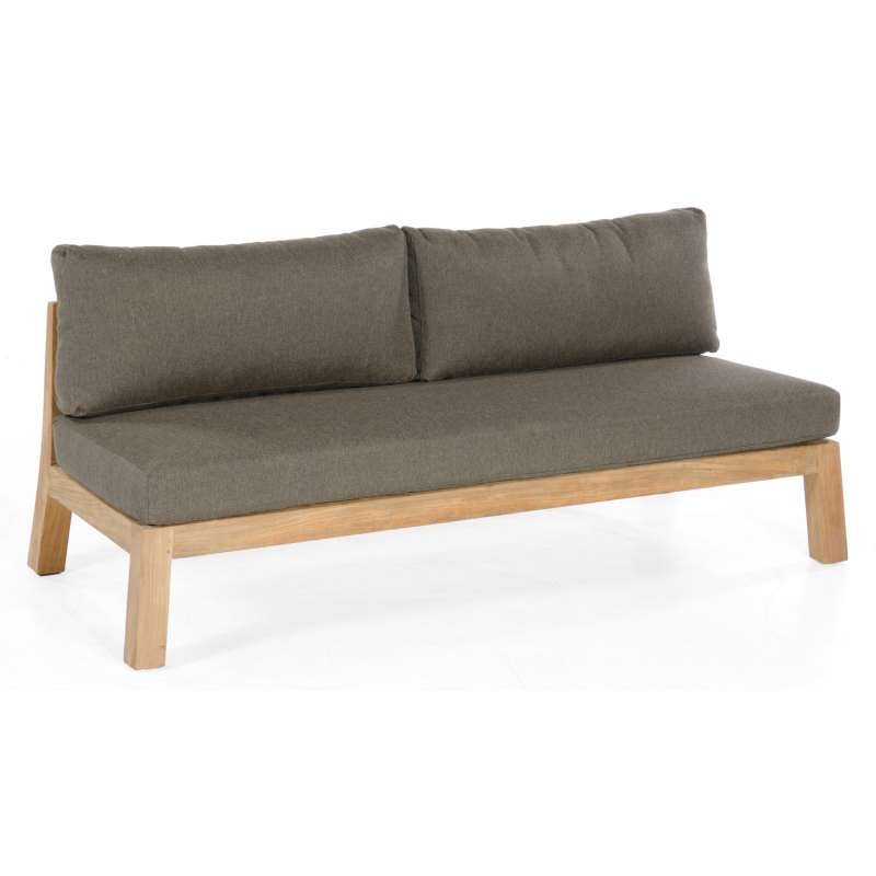 Sonnenpartner Loungesofa Clifton Teakholz mit Kissen anthrazit 2-Sitzer Lounge-Sofa