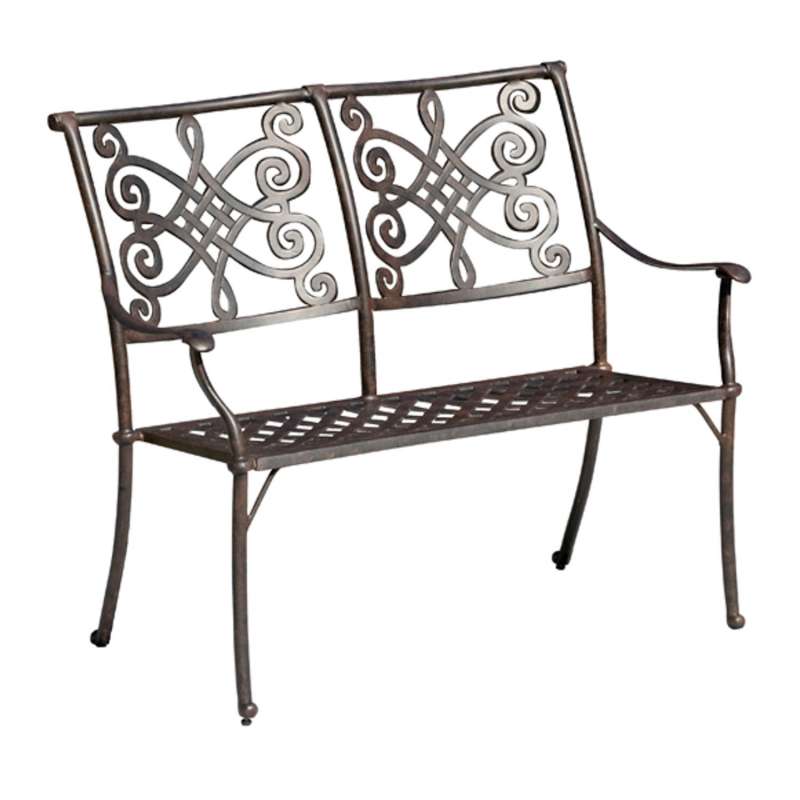 Inko Stapelbank Nexus Alu-Guss bronze oder weiß 110x62x94 cm Gartenbank Sitzbank